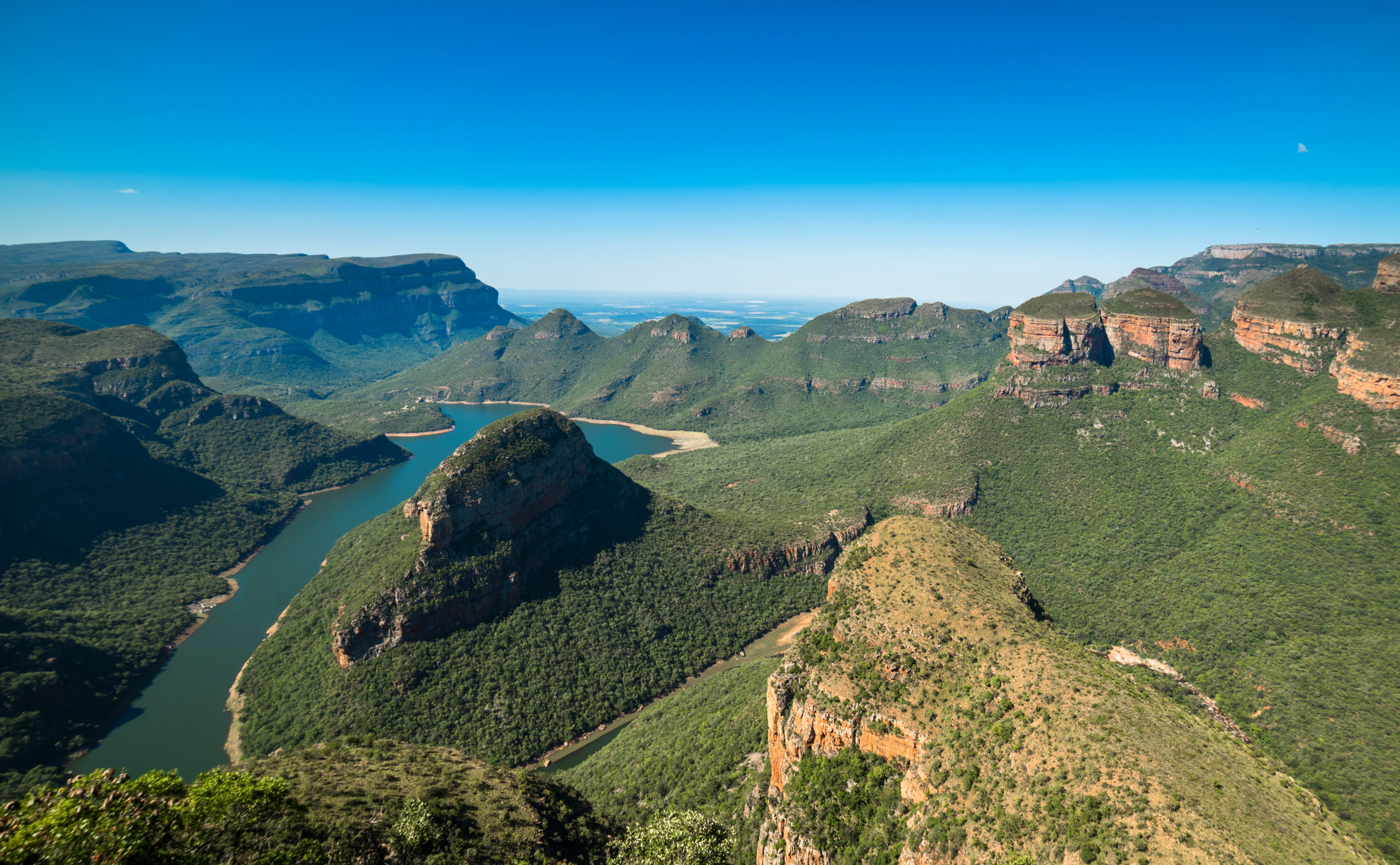 Blyde River Canyon from the Three Rondavels viewpoint, Mpumalanga, South Africa. Blyde River Canyon from the Three Rondavels viewpoint, Mpumalanga, South Africa.